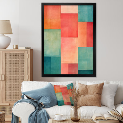 Coral Cubes Melody Shapes II - Abstract Shapes Canvas Art Print
