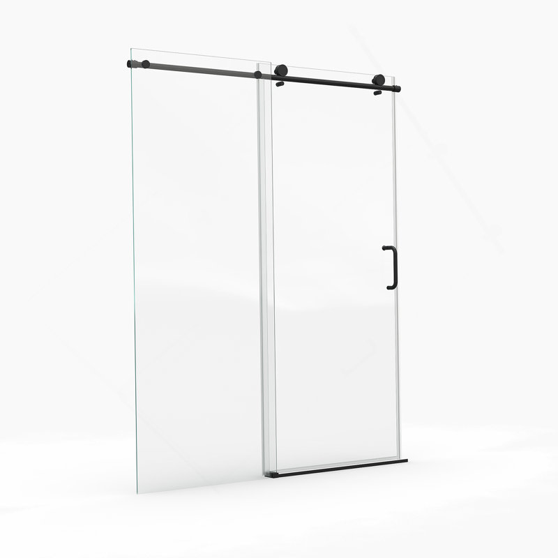 Porte de douche coulissante simple, porte coulissante sans cadre pour salle de bain