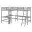 Lit mezzanine en bois avec échelle en L et 2 bureaux intégrés en L-997362332