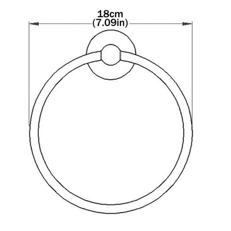 Porte-serviettes mural rond en laiton antique