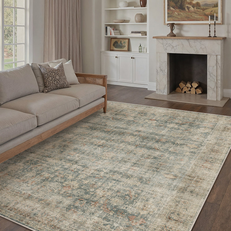 Tapis lavable rétro avec envers antidérapant Elias, Rectangle 9 pi x 12 pi