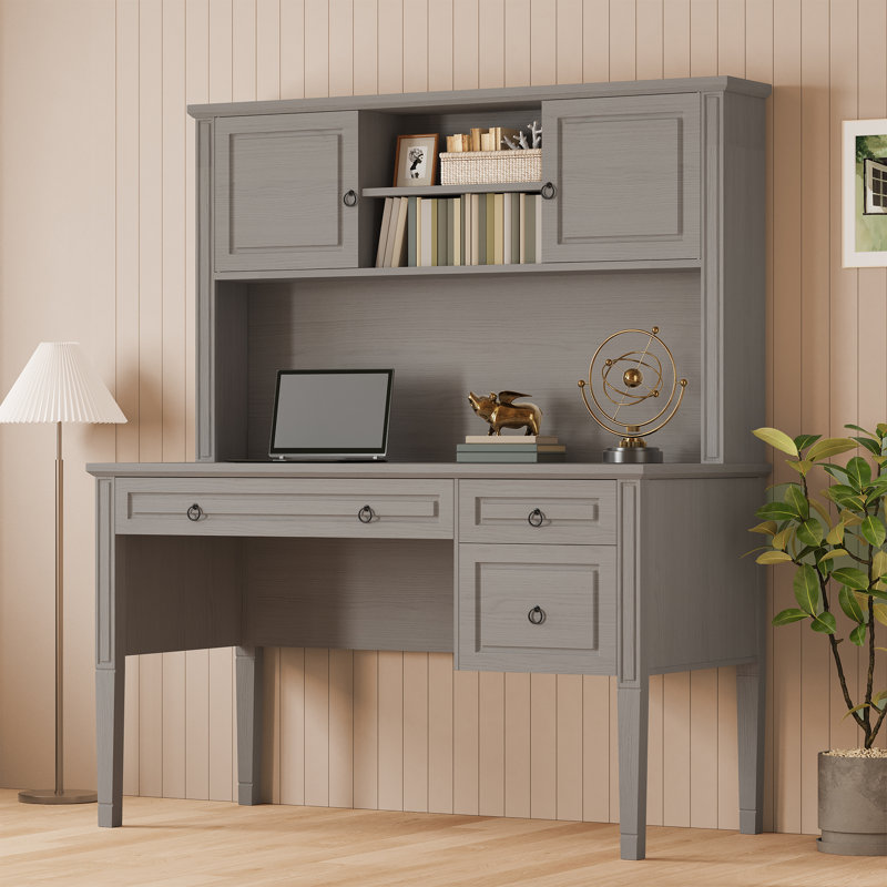 Bureau de direction à 3 tiroirs Suter, Gris