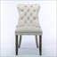 Ensemble de chaises de salle à manger rembourrées en velours luxueux avec dossier haut et rivets décoratifs, pieds en bois massif-583979014-583979022
