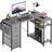 47 inch L-Shaped Computer Desk With Storage Bag & 3 Fabric Drawers, Modern Home Office Corner Desk With Storage Shelves, Space-Saving Workstation For Bedroom, Study & Small Spaces,Gray-1269033473
