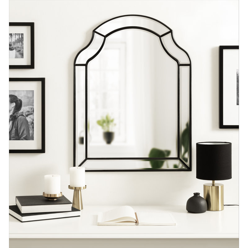 Esmond Engineered Wood Flat Mirror, Black, 31.5" x 24"