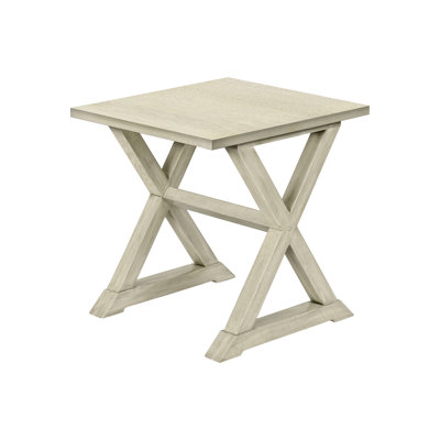 La table carrée en placage blanc antique antique - idéale pour les décorations de chambre à coucher et de salon transitionnelles ajoute une touche contemporaine à