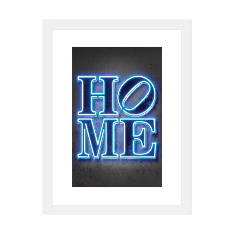 "Home" par Octavio Mielu-impression d’art textuel, Blanc, H 32 po x l 24 po x P 1 po, Papier encadré blanc