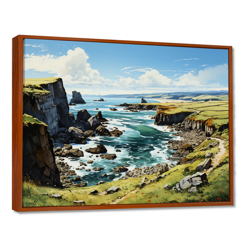 Ireland Dingle Peninces Cilf I - Ireland, art encadré, 30" H x 40" W, Cadre flottant brun