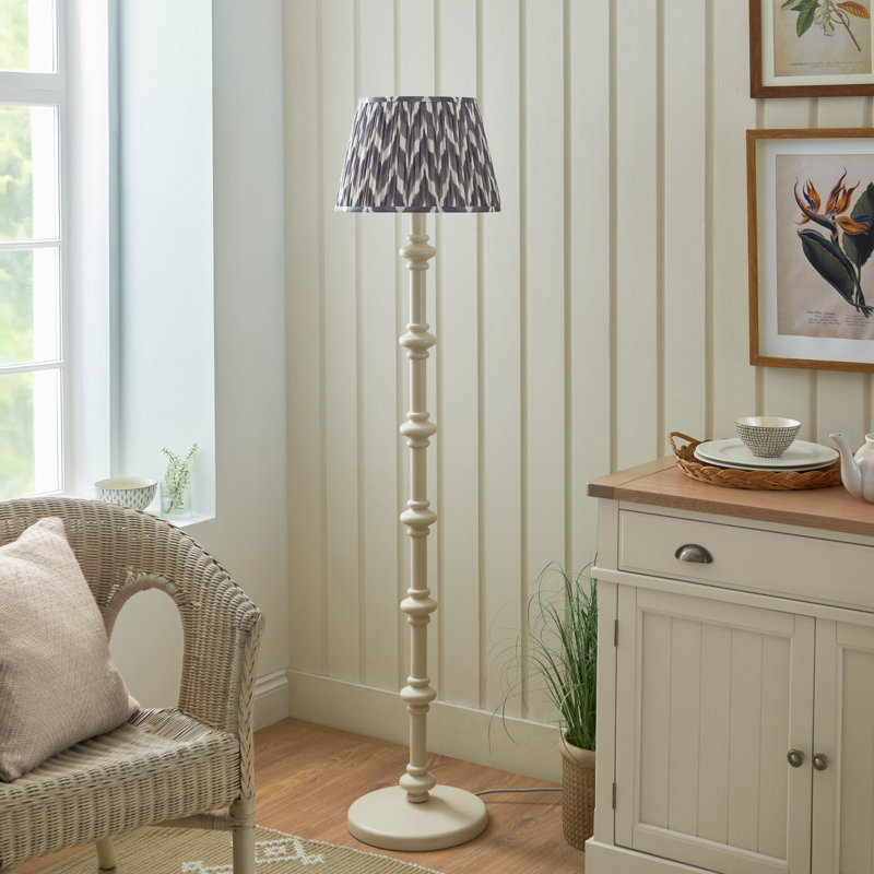 Carnaby 158cm Traditional Floor Lamp, Grey/White, White