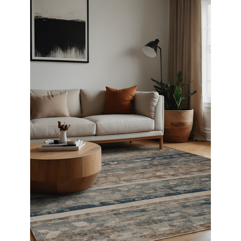Tapis gris lavable à la machine, Carré 8 pi