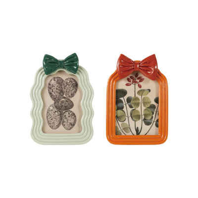 Mint & Sienna Resin Photo Frame with Artisan Bow