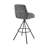 Davud Modern Black Matte Metal Counter or Bar Height Bar Stool with Charcoal Fabric Seat-809182408