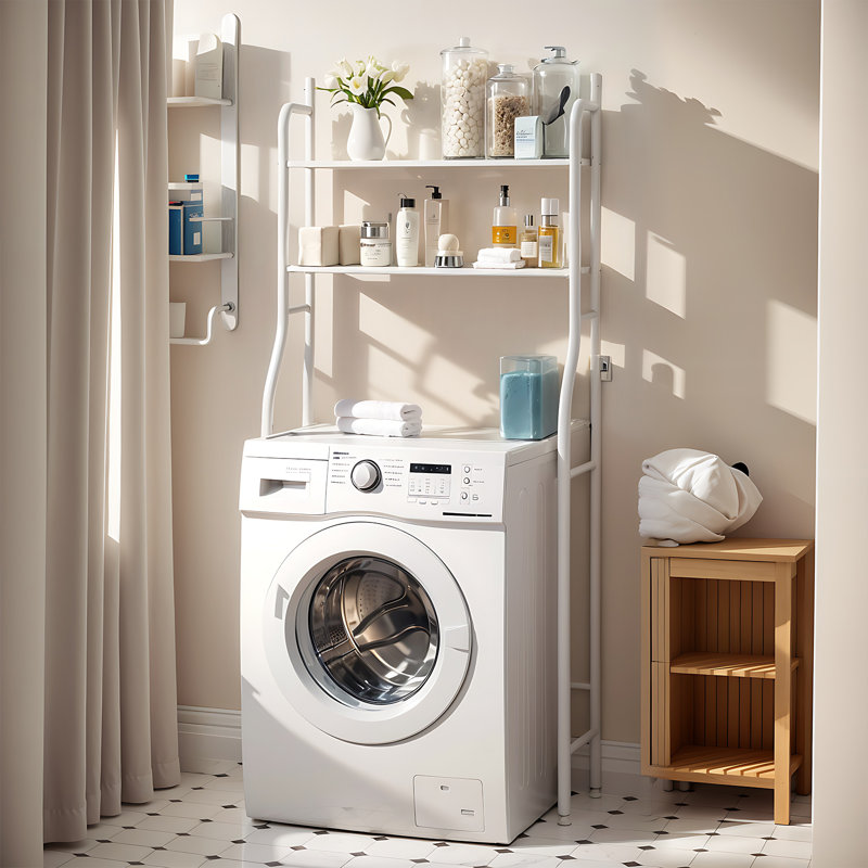 Shamariah Iron Freestanding Over The Toilet Storage, White