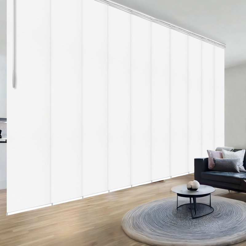 Laci White 10-Panel Double Rail White Panel Track Extendable 120"-218"W x 94"H, Panel width 23.5"