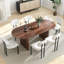 Ensemble de table de salle à manger ovale à double piédestal-220481287-220481294-220481280