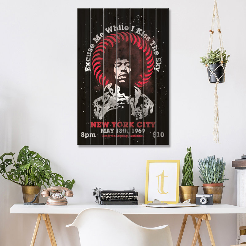 Khilola Jimi Hendrix expérience en tournée américaine à Madison Square Garden Tribute, L 26 po x H 40 po