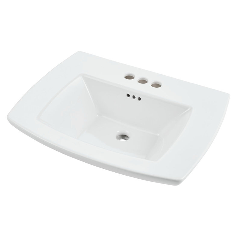 American Standard Edgemere 19.5'' White Ceramic Rectangular Bathroom Sink with Overflow, 4" Centers