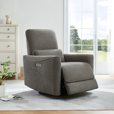 Upholstered swivel Power Recliner by Latitude Run