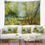 Tapisserie vert forêt paysage vert jaune-28483251