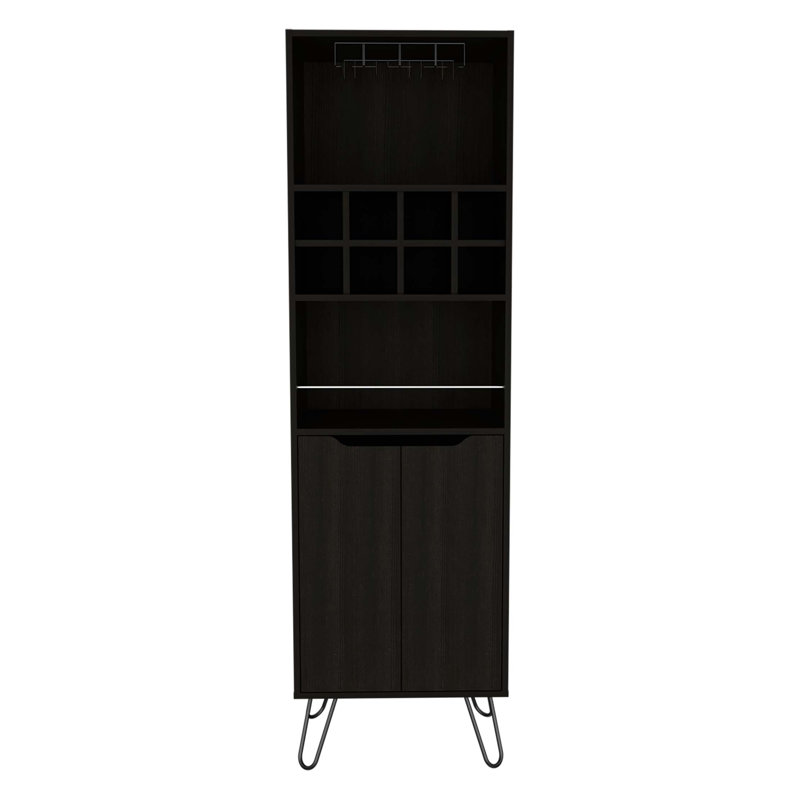 Armoire de bar 8 tablettes 8 bouteilles Wengue