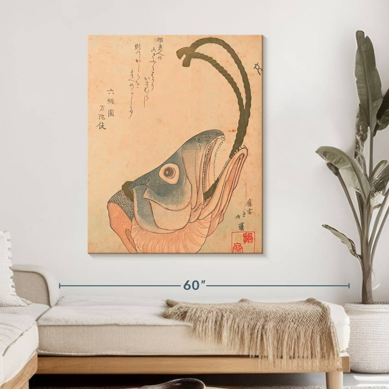 Tête de saumon, H 45 po x l 36 po