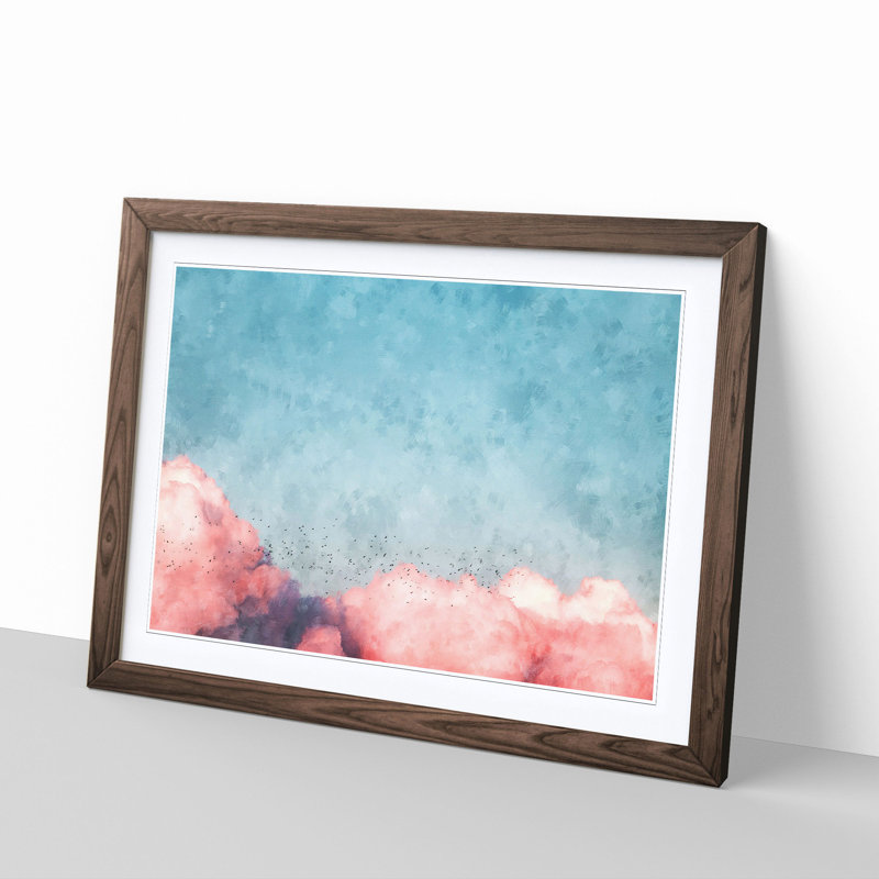 Migrating Birds - Picture Frame Graphic Art Print, Walnut Framed, 62cm H x 87cm W x 2cm D