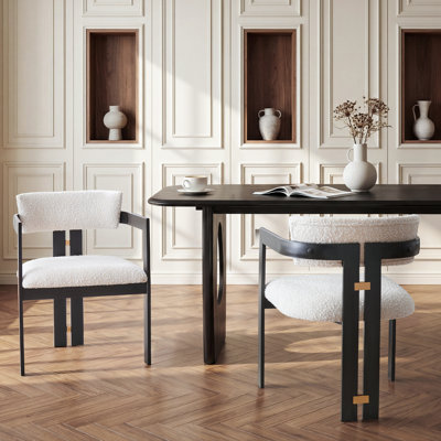 Chaises de salle à manger modernes avec coussin rembourré et structure en métal (ensemble de 2)