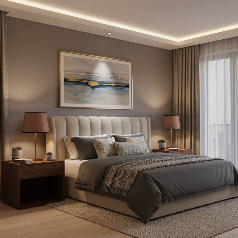 Ensemble de lampes de table «Harmony», Brun