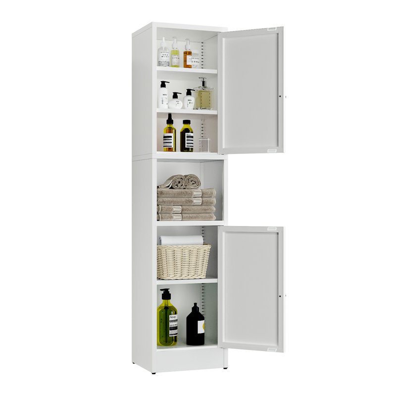 Armoire de salle de bain en acier Jozef, Blanc