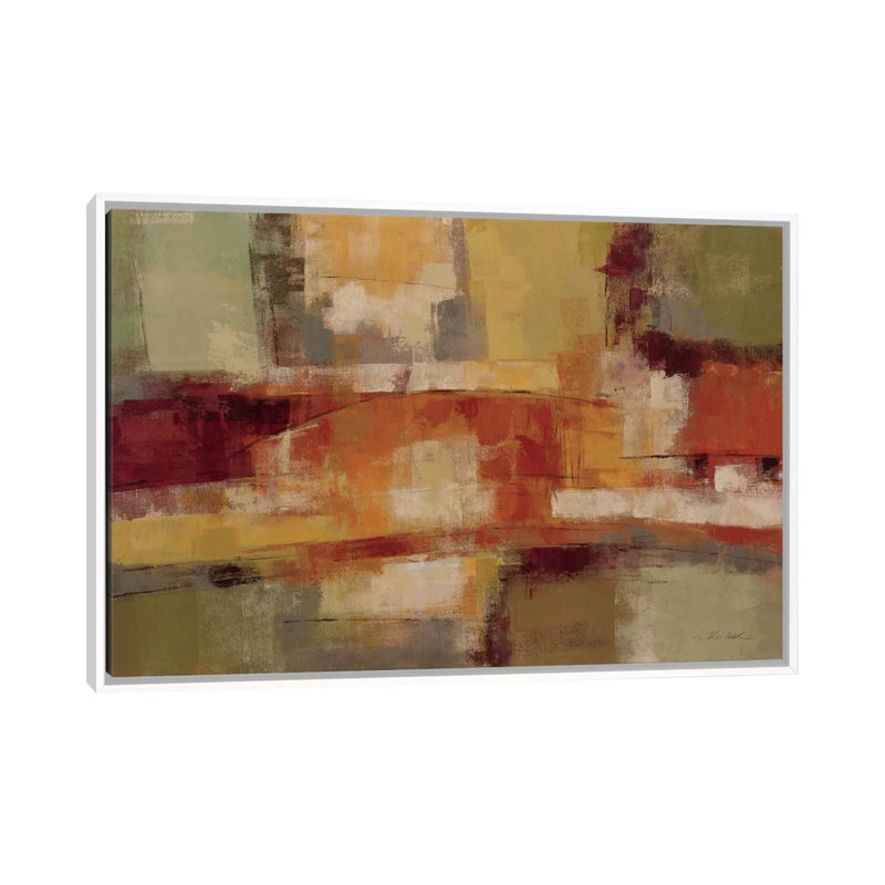 Été aire de jeu par Silvia Vassileva - reproduction d'art, H 40 po x l 60 po x 1,5 po, Cadre flottant blanc
