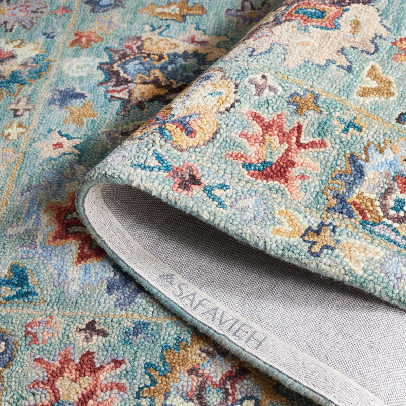 Tapis floral en laine / coton touffeté Shuo, Rectangle 5 pi x 8 pi