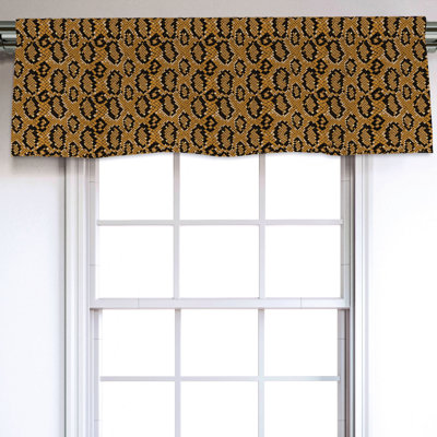 Sateen Animal Print Ruffled Window Valance