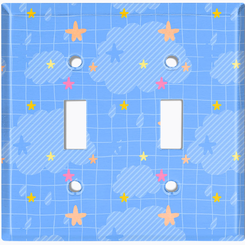 Patterned 2 - Gang Toggle Light Switch Standard Wall Plate