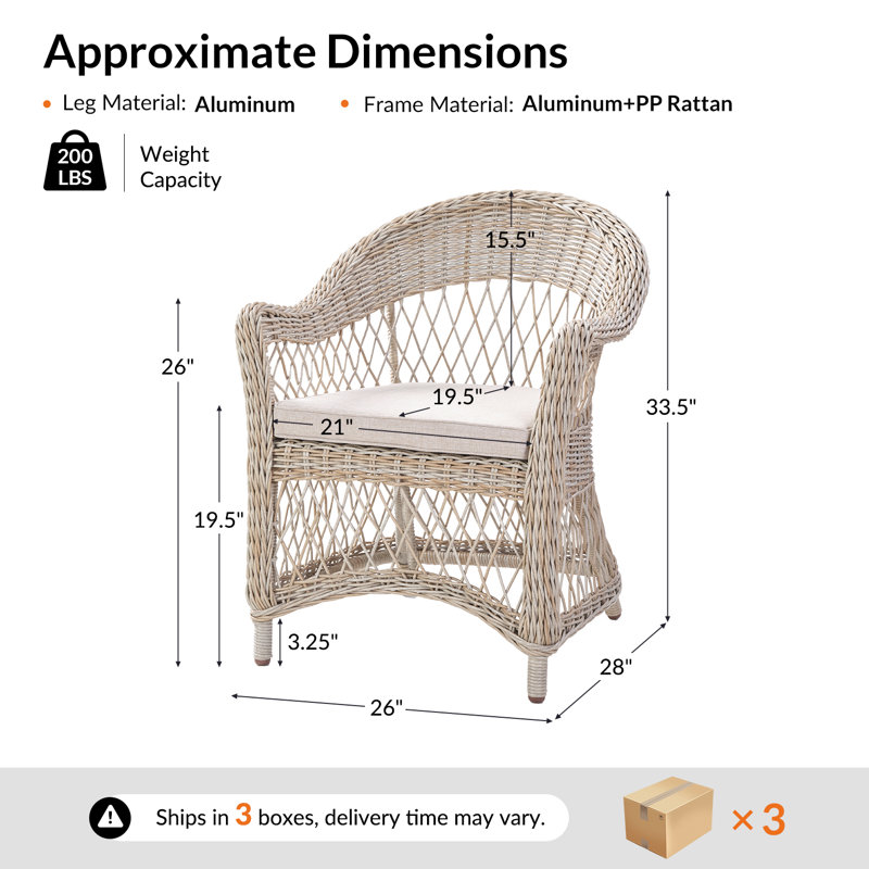 Cascade Outdoor Dining Armchair Set Of 3
