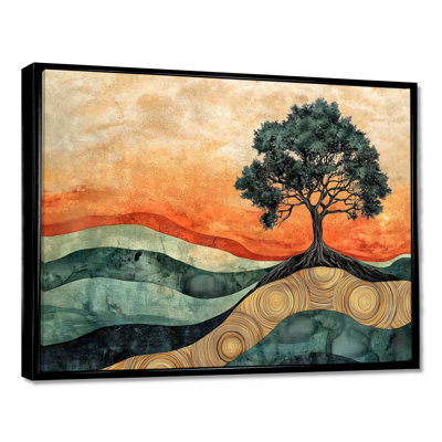 Baobab africain avec des racines de sérénité IV - arbre, art mural sur toile