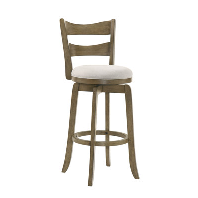 Baum Rubberwood Barstool With Fabric Seat