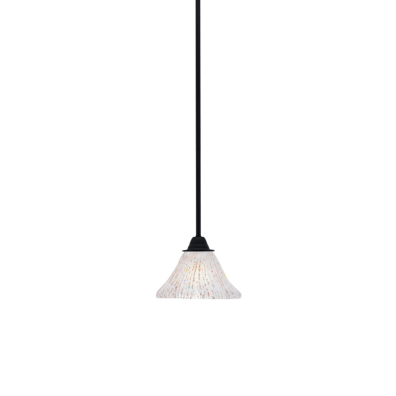 Paramount Matte Black Mini Pendant with Glass Shade