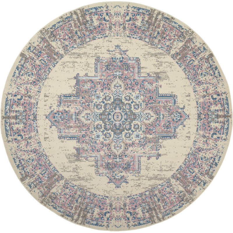 Skender Oriental Indoor Rug, Round 8'