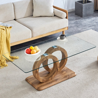 Table basse de style moderne avec plateau en panneau de fibres à densité moyenne - convient aux salons et aux espaces détente, avec des dimensions de produit de 47,2 x 25,6 x 17,8