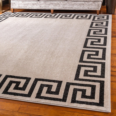 Tapis beige / noir Barreto