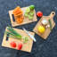 Ensemble de 3 planches à découper polyvalentes en bambou de tailles variées avec deux planches et un plateau de service à palette pour la cuisine, la maison et le service