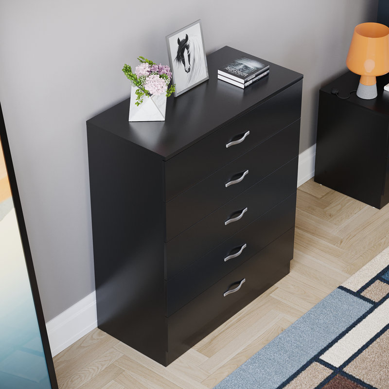 Maybery 5 Drawer 75Cm W Chest, Black