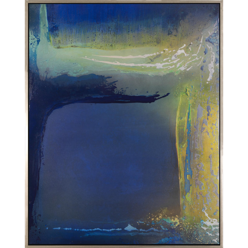 «Evening Lake», peinture sur toile à cadre flottant