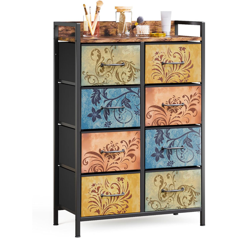 Iron 66.5 cm W Chest of 8 Drawers