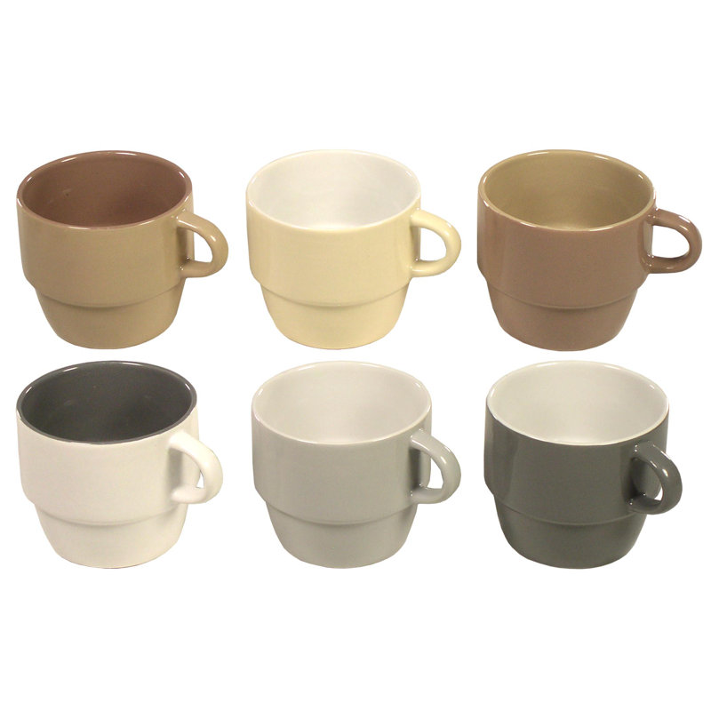 Ensemble de 6 tasses à café avec support