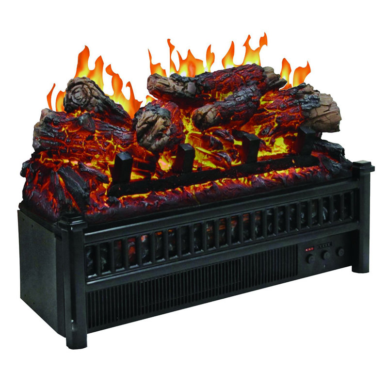 Comfort Glow Black Electric Log Insert Heater with Flame Projection