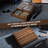 Wooden Pocket Knife Display Case with Clear Acrylic Dust‑Proof Lid, Multi‑Slot Knife Collector Storage Box with Felt‑Lined Drawer for Folding Knives, Watches and EDC Gear