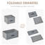 5 organisateurs de rangement - commode en tissu gris avec structure en acier pour la commode de chambre à coucher et de salon, cadre de commode d'entrée, tiroirs pliables, placement stable