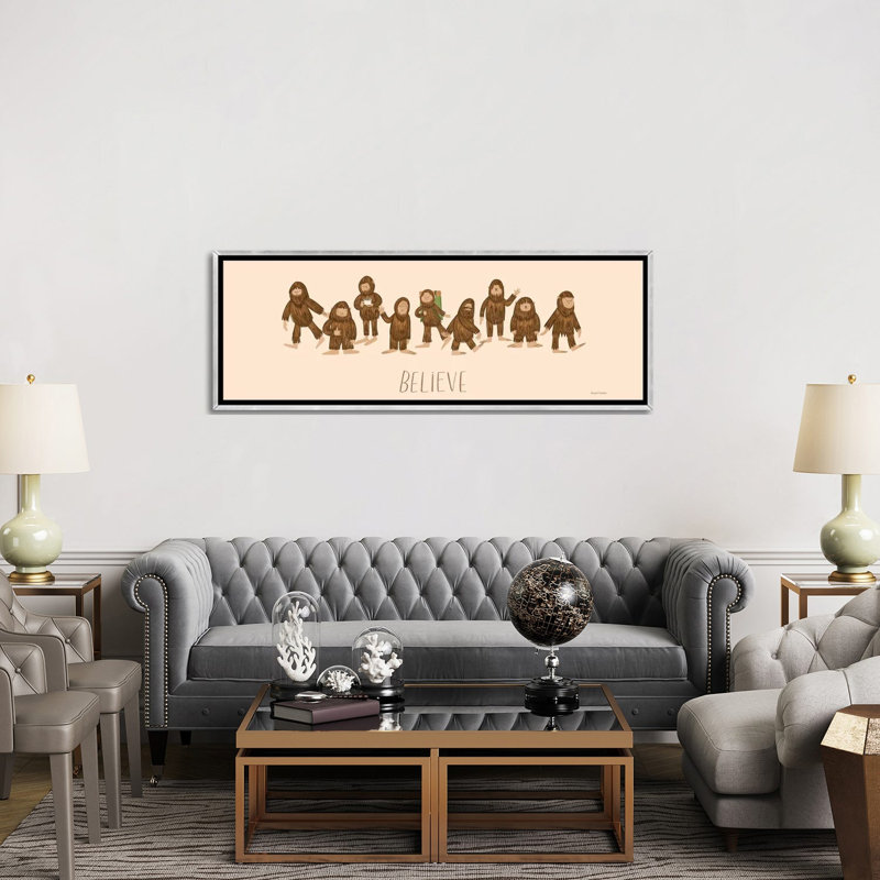 Believe - reproduction d'art murale - toile encadrée, 60" x 20", Framed Canvas, Silver