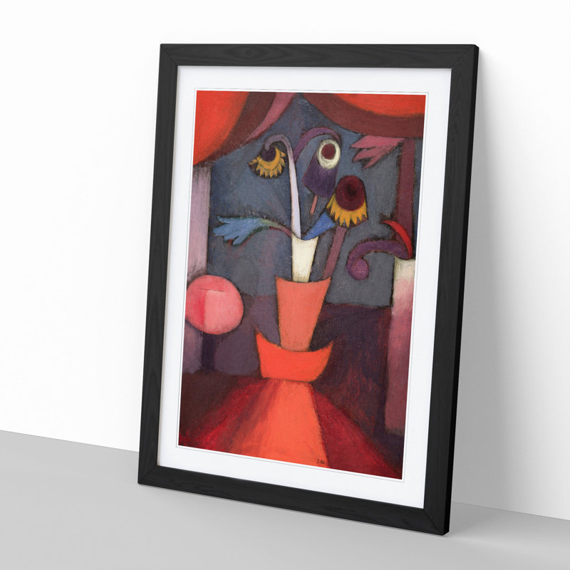 Autumn Flower by Paul Klee - Picture Frame Painting, 36cm H x 27cm W x 2cm D, Black Framed
